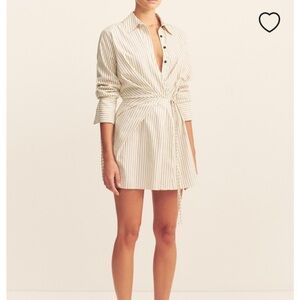 Shona Joy Cream Striped Mini Dress